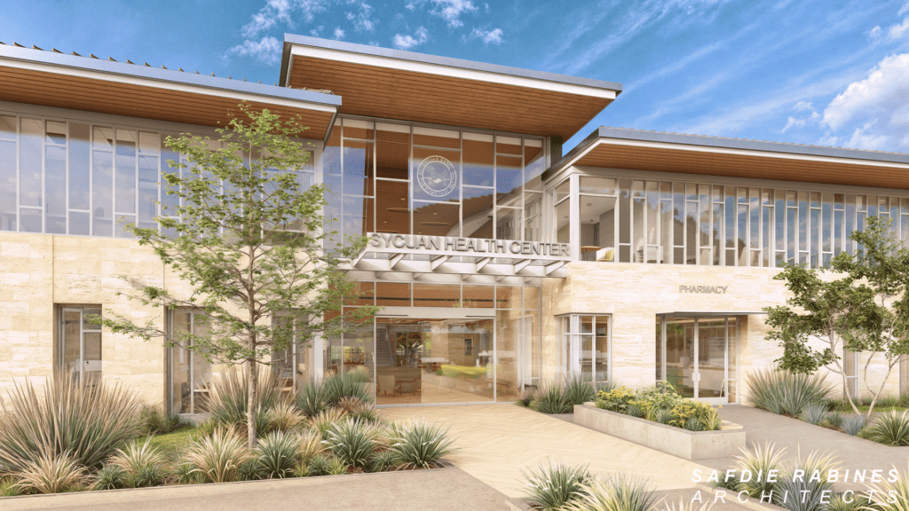 artist's rendering of the Sycuan Medical Dental center building