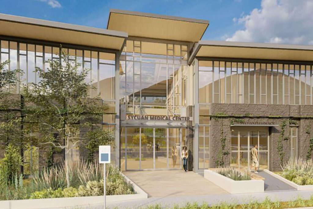 Rendering of the new Sycuan Medical Center - Front Entrance - Close Version